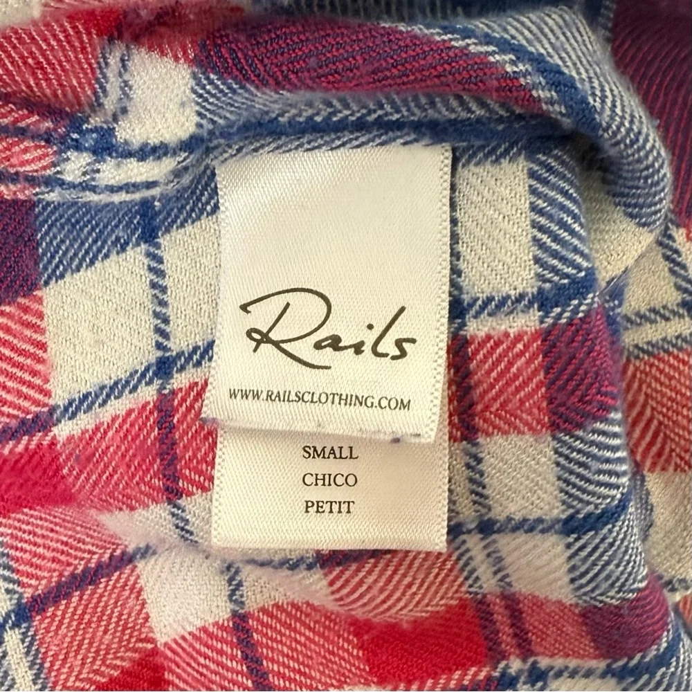 Rails Hunter Blue and Pink Plaid Button-Down Shirt Marina Flamingo Size Small - Picture 14 of 14